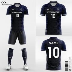 XTeamwear Soccer Uniforms Navy Blue / S Patterns - Custom Soccer Jerseys with Shorts Sublimated for School