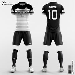 XTeamwear Soccer Uniforms White&Black / S Black Gradient - Custom School Soccer Jerseys with Shorts Sublimated