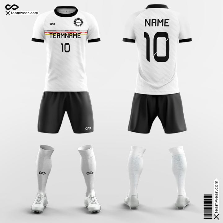 XTeamwear Soccer Uniforms White&Black / S Retro - Custom Club Soccer Jerseys with Shorts Sublimation