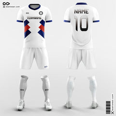 XTeamwear Soccer Uniforms White-Blue-Red / S Wings - Custom Club Soccer Jerseys with Shorts Sublimation