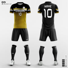 XTeamwear Soccer Uniforms Yellow&Black / S Black Gradient - Custom School Soccer Jerseys with Shorts Sublimated