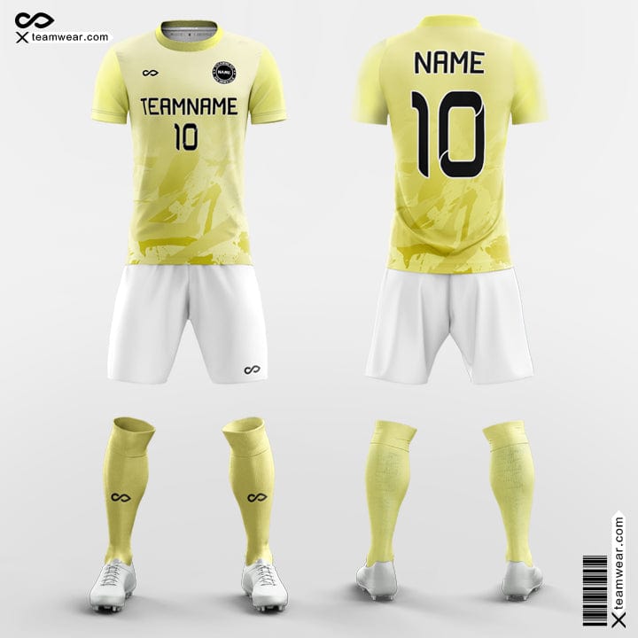XTeamwear Soccer Uniforms Yellow / S Ink Painting - Custom Youth Soccer Jerseys with Shorts Sublimated