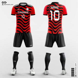 Zebra Soccer Jerseys Red and Black