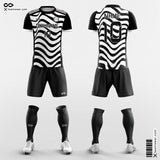 Zebra Soccer Jersey White and Black